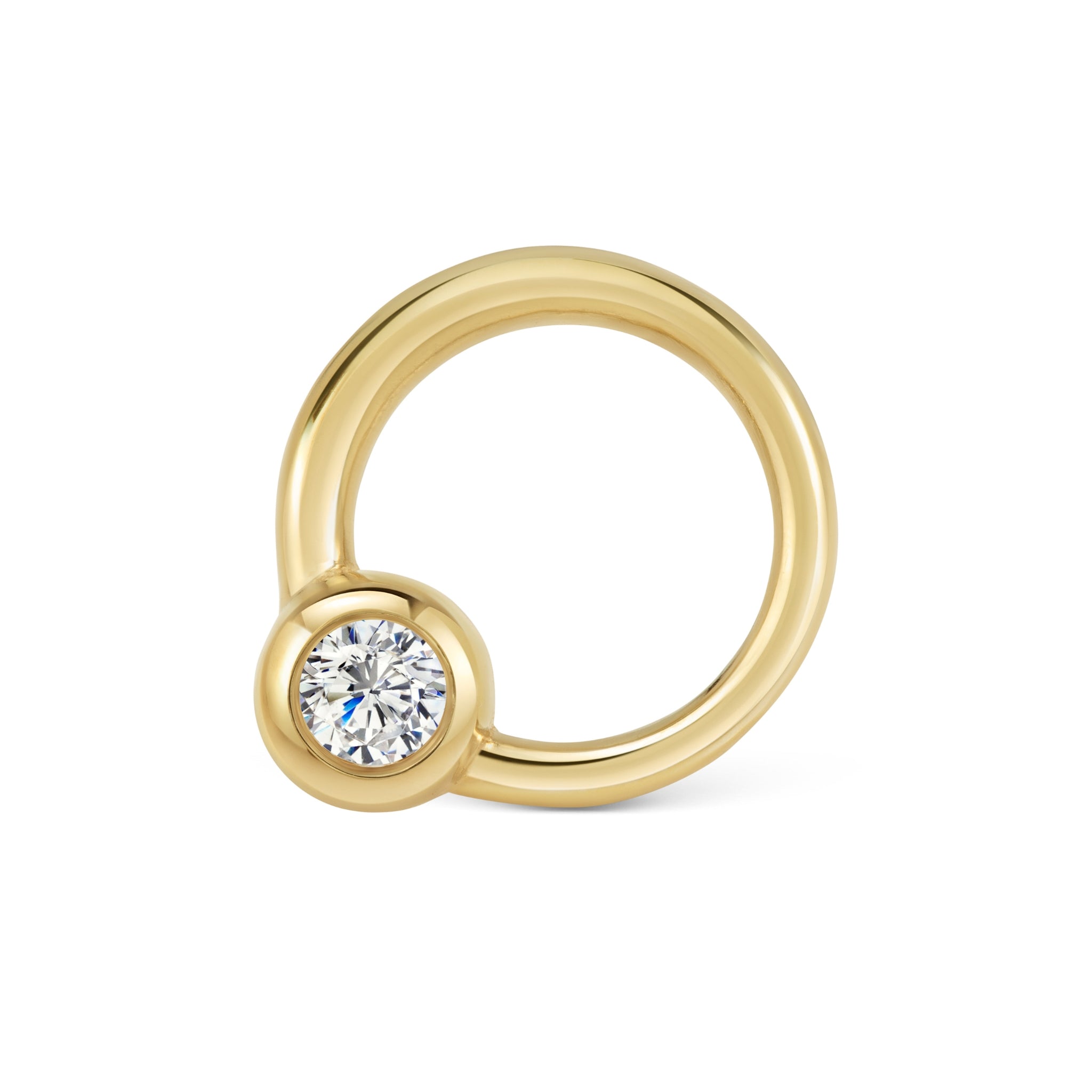 White Gold and Diamond Orbit Midi Single Stud